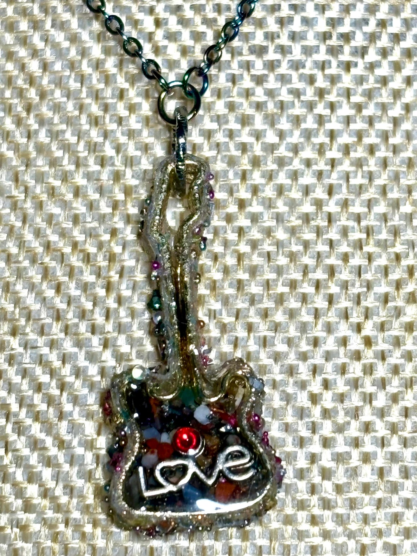 Orgonic POWER BAND-IT Rainbow Stainless Chain Hand Crafted Reversible LOVE Guitar