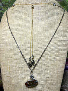 Orgonic POWER BAND-IT Silver Tone Chain Hand Crafted Reversible California Joy Whale