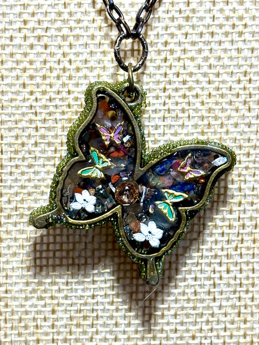 Orgonic POWER BAND-IT Bronze Chain Hand Crafted Reversible Ornate Butterfly