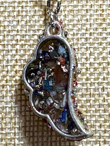 Orgonic POWER BAND-IT Silver Tone Chain Hand Crafted Reversible LOVE Leaf