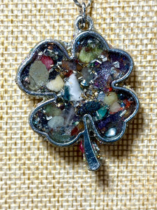 Orgonic POWER BAND-IT Silver Tone Chain Hand Crafted Reversible LOVE 4 Leaf Clover