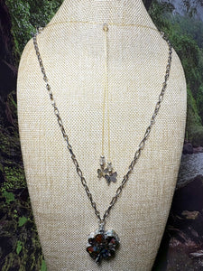 Orgonic POWER BAND-IT Silver Tone Chain Hand Crafted Reversible LOVE 4 Leaf Clover
