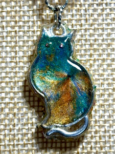 Orgonic POWER BAND-IT Silver Tone Chain Hand Crafted Reversible Cat