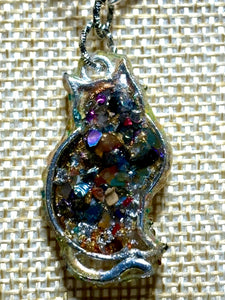 Orgonic POWER BAND-IT Silver Tone Chain Hand Crafted Reversible Cat