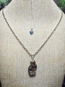 Orgonic POWER BAND-IT Silver Tone Chain Hand Crafted Reversible Cat