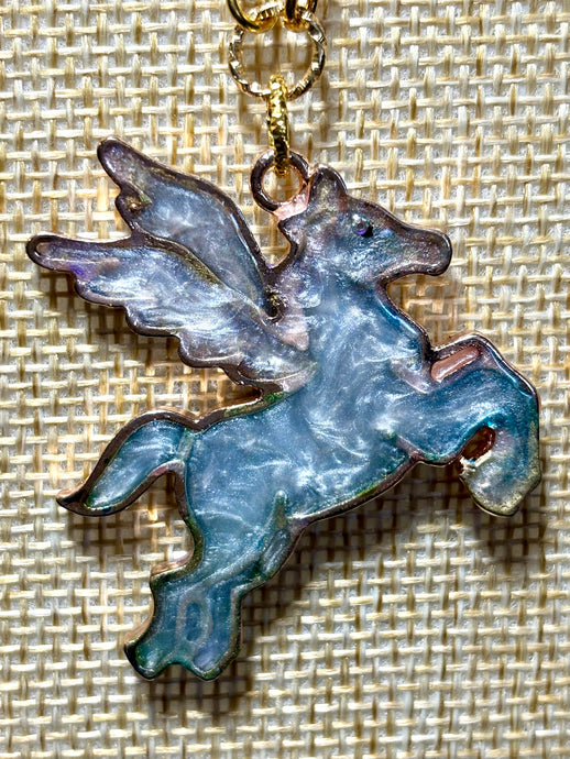 BAND-IT Gold Tone Chain Hand Crafted Reversible Pegasus