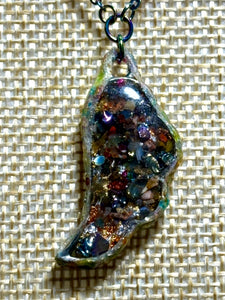 Orgonic POWER BAND-IT Silver Tone Chain Hand Crafted Reversible Leaf