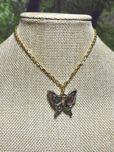Orgonic POWER BAND-IT Gold Tone Chain Hand Crafted Reversible Orgonic Butterfly