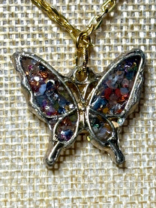 Orgonic POWER BAND-IT Gold Tone Chain Hand Crafted Reversible Orgonic Butterfly