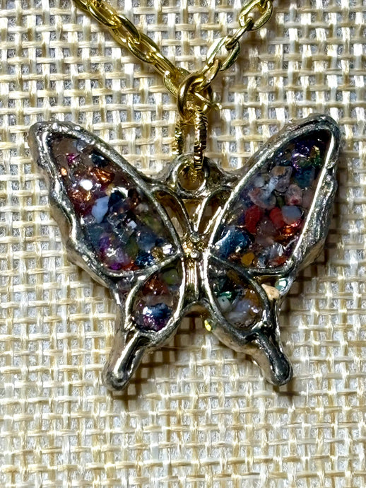 Orgonic POWER BAND-IT Gold Tone Chain Hand Crafted Reversible Orgonic Butterfly