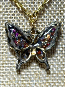 Orgonic POWER BAND-IT Gold Tone Chain Hand Crafted Reversible Orgonic Butterfly