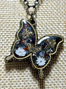 Orgonic POWER BAND-IT Gunmetal Chain Hand Crafted Reversible Ornate Butterfly