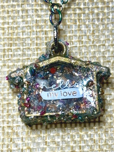 Orgonic POWER BAND-IT Rainbow Stainless Chain Hand Crafted Orgonic Reversible LOVE Hut