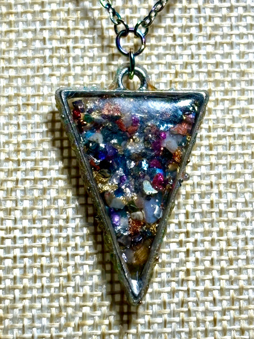 Orgonic POWER BAND-IT Rainbow Stainless Chain Hand Crafted Reversible Point