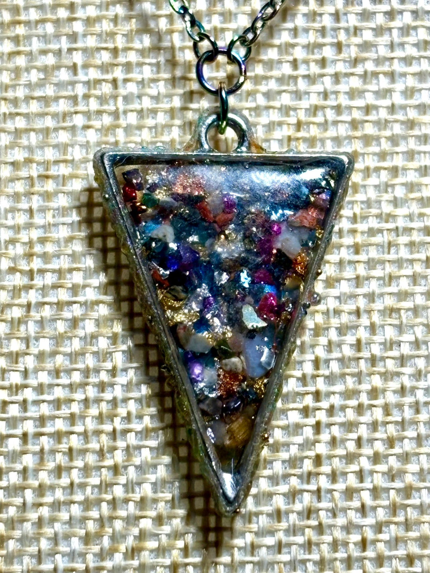 Orgonic POWER BAND-IT Rainbow Stainless Chain Hand Crafted Reversible Point