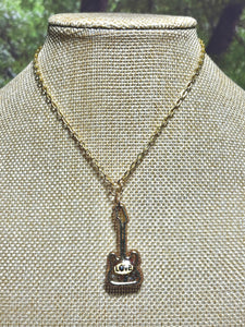 Orgonic POWER BAND-IT Gold Tone Chain Hand Crafted Reversible LOVE Guitar
