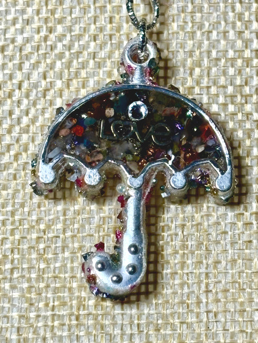 Orgonic POWER BAND-IT Silver Tone Chain Hand Crafted Reversible Orgonic LOVE Umbrella
