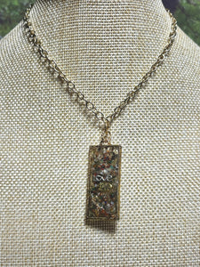 Orgonic POWER BAND-IT Gold Tone Chain Hand Crafted Reversible Orgonic Ornate LOVE Doorway