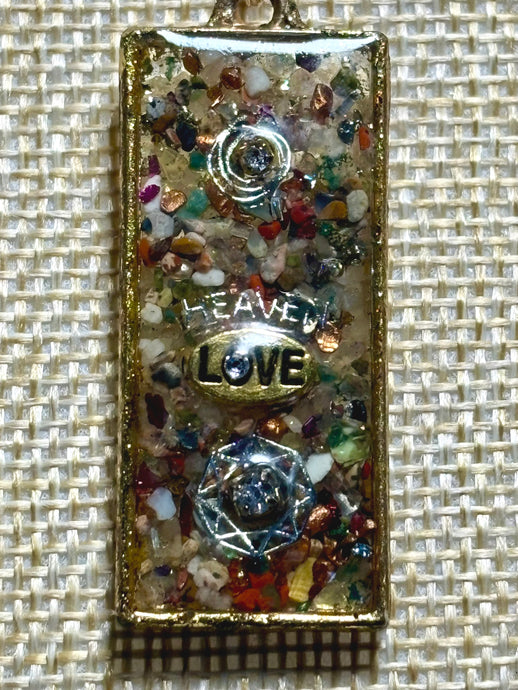 Orgonic POWER BAND-IT Gold Tone Chain Hand Crafted Reversible Orgonic Ornate LOVE Doorway