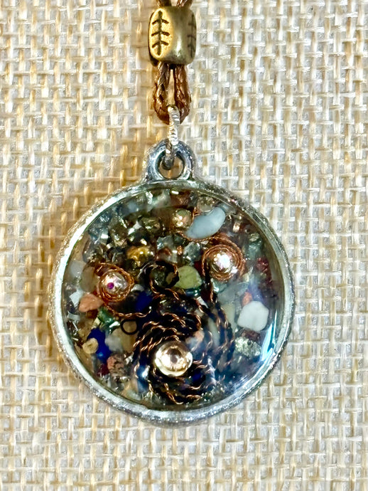Orgonic POWER BAND-IT Brown Corded Hand Crafted Reversible Sphere Magnetic Crystal Coils