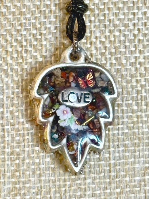 Orgonic POWER BAND-IT Black Corded Hand Crafted LOVE Leaf