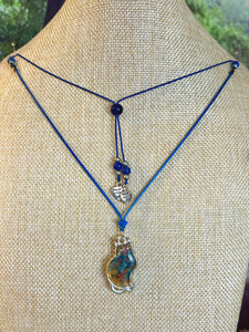 Orgonic POWER BAND-IT Blue Corded Hand Crafted Reversible Cat
