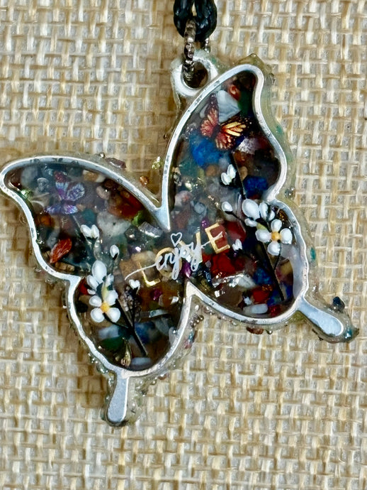 Orgonic POWER BAND-IT Black Corded Hand Crafted Reversible Ornate Butterfly