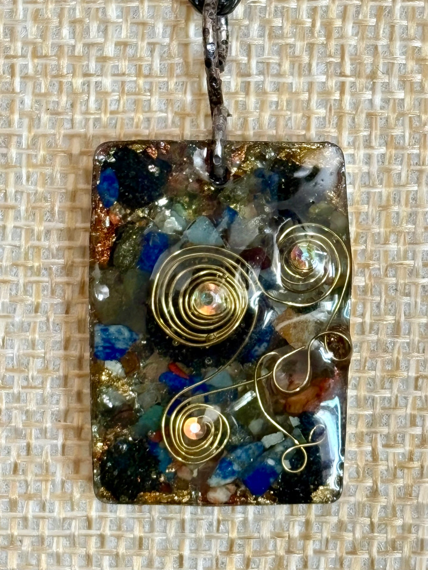 Orgonic POWER BAND-IT Black Corded Hand Crafted Reversible Frame Magnetic Crystal Coils