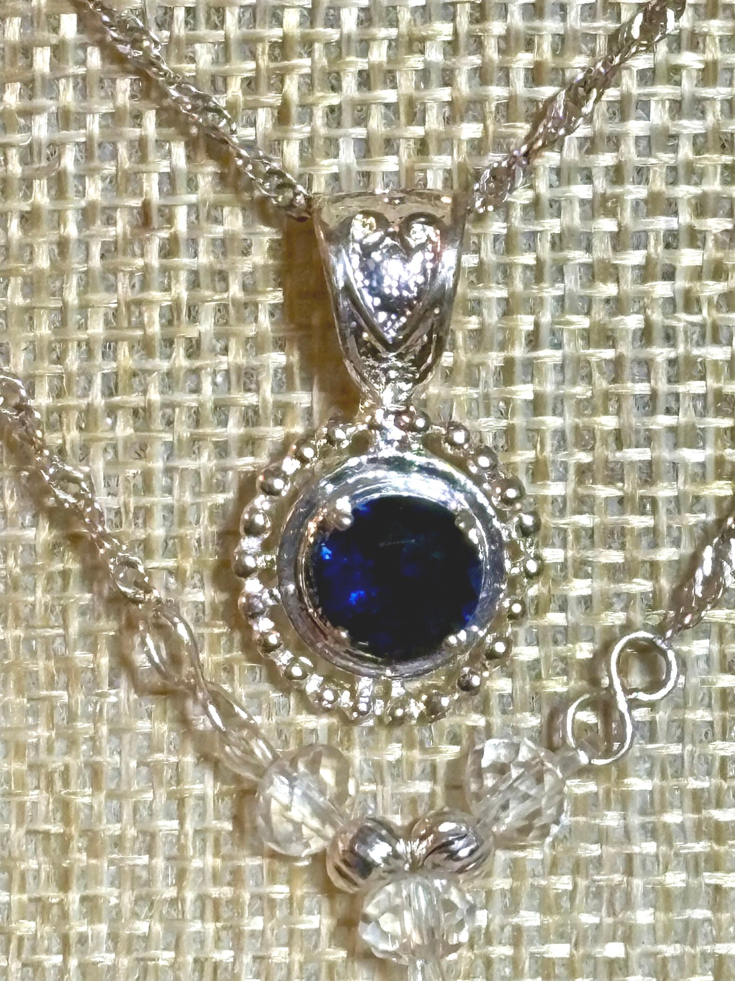BAND-IT .925 Silver and White Gold Filled Sapphire Gem