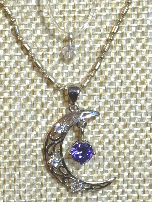 BAND-IT .925 Silver Moon and Amethyst Star