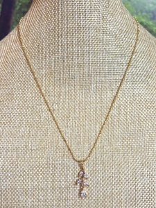 Precious Metal POWER BAND-IT Gold Filled Chain Crystal Floral Dangle