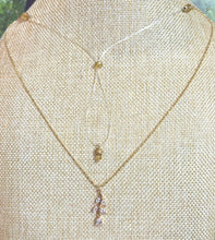 Load image into Gallery viewer, Precious Metal POWER BAND-IT Gold Filled Chain Crystal Floral Dangle