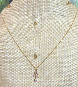 Precious Metal POWER BAND-IT Gold Filled Chain Crystal Floral Dangle