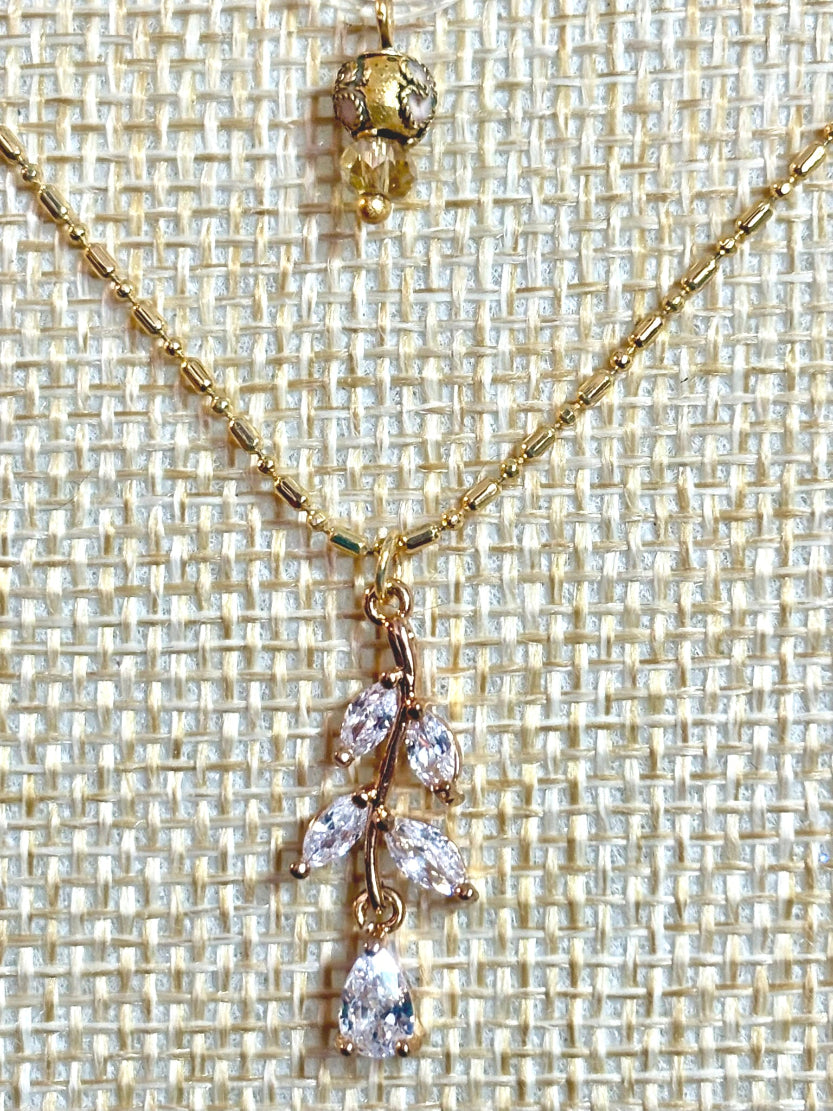 Precious Metal POWER BAND-IT Gold Filled Chain Crystal Floral Dangle