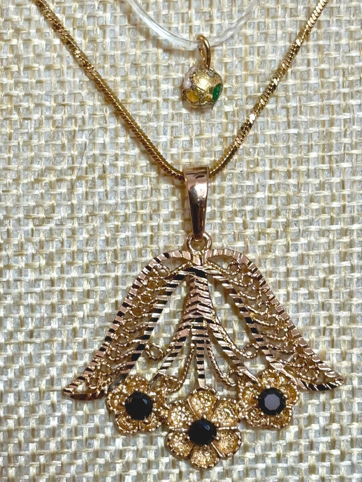 BAND-IT Gold Filled Fine Snake Twist Floral Gem