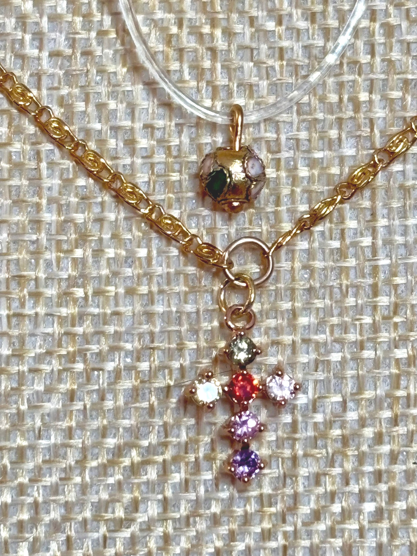 BAND-IT Gold Filled Chain Crystal Cross