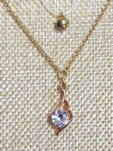 BAND-IT Gold Filled Chain CZ Dangle