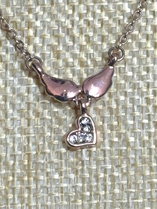 BAND-IT Gold Filled Chain & Winged Crystal Heart