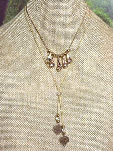 Precious Metal POWER BAND-IT Gold Filled Snake Chain Multiple Crystal Dangles & Beads