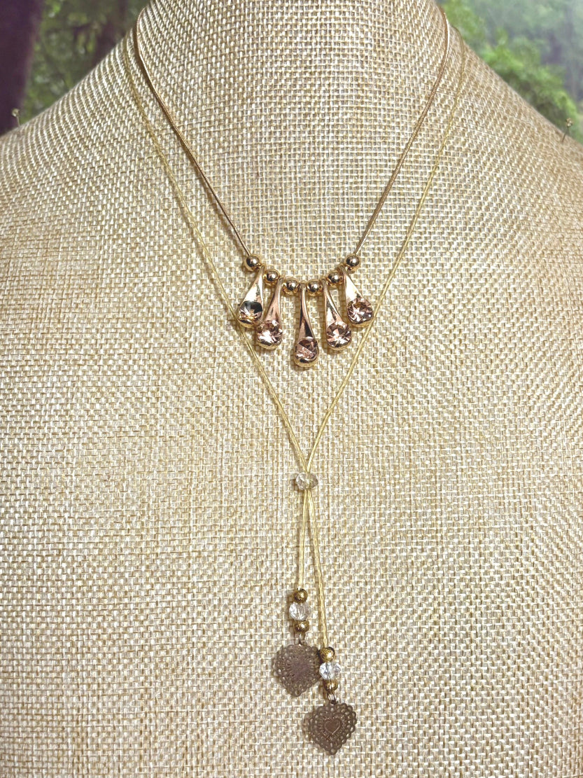 Precious Metal POWER BAND-IT Gold Filled Snake Chain Multiple Crystal Dangles & Beads