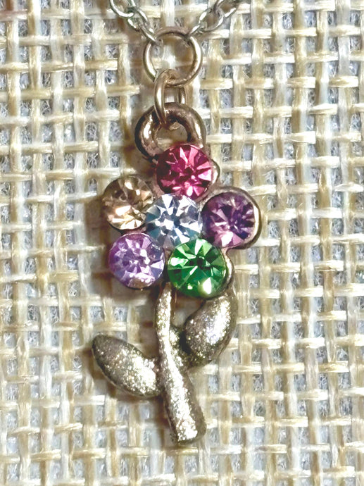 Precious Metal POWER BAND-IT Gold Filled Chain Colorful Crystal Flower