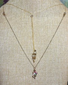 Precious Metal POWER BAND-IT Gold Filled Chain Colorful Crystal Flower
