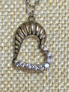Precious Metal POWER BAND-IT White Gold Filled Crystal Victory Heart Sterling Silver Chain