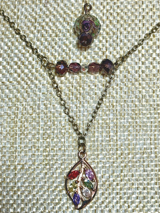 BAND-IT Gold Filled Victory Chain Crystal Leaf