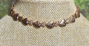 Precious Metal POWER BAND-IT Gold Filled Etched Crystal Hearts