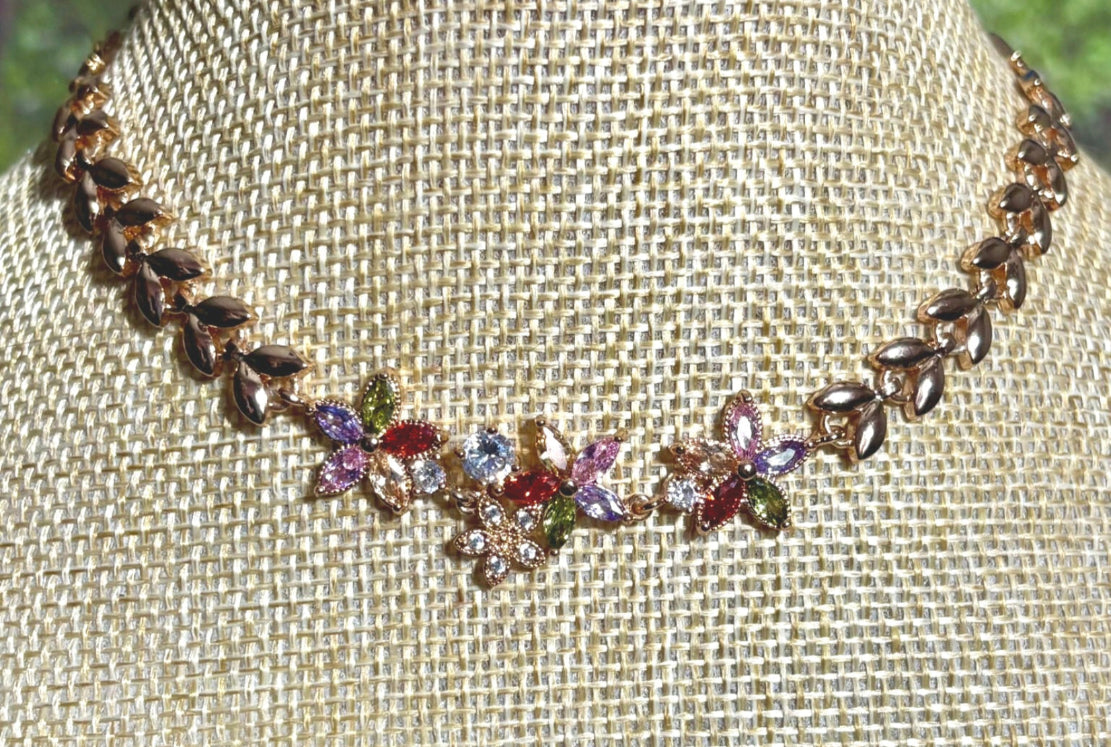Precious Metal POWER BAND-IT Gold Filled Colorful Flowers & Leaves