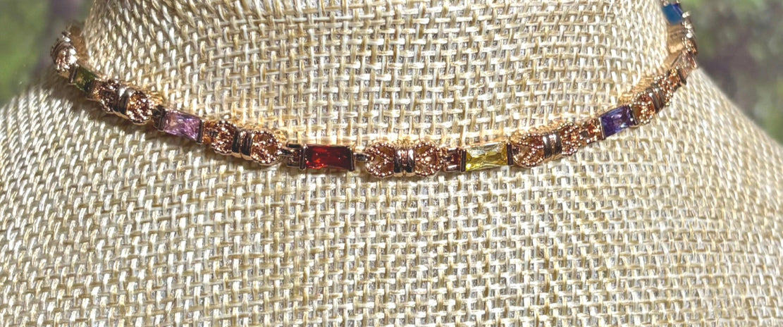 Precious Metal POWER BAND-IT Gold Filled Assorted Crystal Links