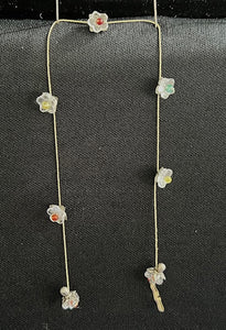 Jeweled Xtension GFG1 Clear Flowers Multicolored Gemstone Centers Short Blonde Strand