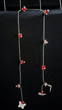 Load image into Gallery viewer, Jeweled Xtension SDLB3 Red Diamonds Silver Leaves Butterflies Stretchy Clear