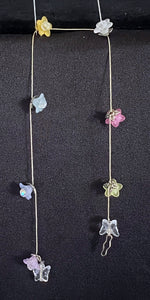 Jeweled Xtension AFL2 Multicolored Acrylic  Flowers Silver Leaves w/Butterflies Blonde unbreakable Strand